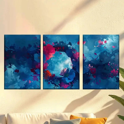 3pcs Secret Garden Under The Moon Wall Art Set Canvas Framed 60x90cm - High Quality Print 100% Australian Made Wall Canvas Ready to Hang
