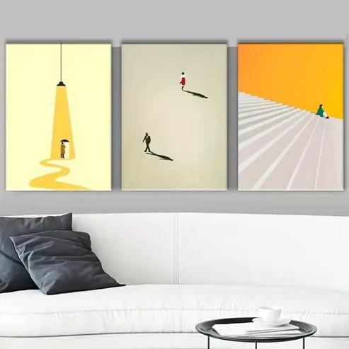 3pcs Abstract & Figurative Art Set Canvas Unframed - High Quality Print 100% Australian Made Wall Canvas - Bella Home Decor