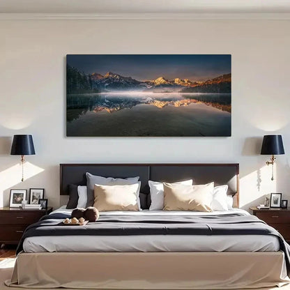 Etretat Cliff  Serene Lake Wall Art Canvas Office Home Room Framed 120x60cm