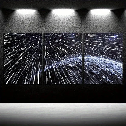 3pcs Starry Sky Light Illustration Metal Print Ready to Hang Art - Bella Home Decor