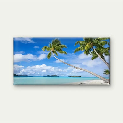 Palm Trees Blue Skies Beach Wall Art Canvas Office Home Room Framed 120x60cm