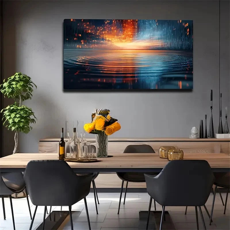 Deep Dark-Toned Background Wall Art Canvas Office Home Room Framed 120x60cm