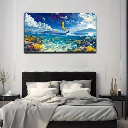 Clear Sea Bottom Sailing Sport Wall Art Canvas Office Home Room Framed 120x60cm