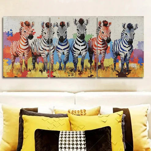 3pcs Featuring an Adorable Baby Zebra Wall Art Set Canvas Unframed - High Quality Print 100% Australian Made Wall Canvas