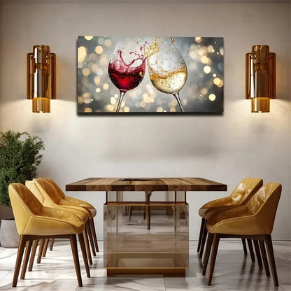 Two Clinking Goblets Perfect Wall Art Canvas Office Home Room Framed 120x60cm - Bella Home Decor