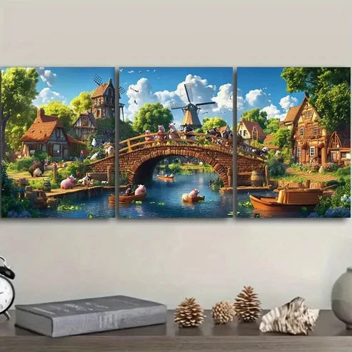 3pcs Whimsical Animals  Wall Art Set Canvas Unframed - High Quality Print 100% Australian Made Wall Canvas