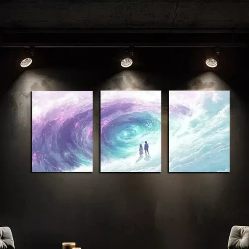 3pcs Starry Night & Ocean Surface Wall Art Canvas Unframed - High Quality Print 100% Australian Made Wall Canvas