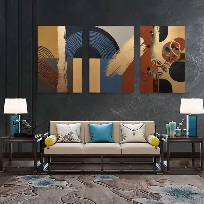 3pcs  Abstract Designs Tree Painting  Wall Art Set Canvas Framed 50x70cm - High Quality Print 100% Australian Made Wall Canvas Ready to Hang - Bella Home Decor
