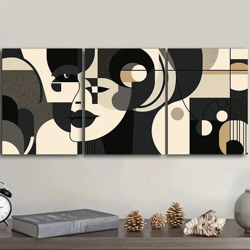 3pcs Cubist painting  Wall Art Set Canvas Unframed - High Quality Print 100% Australian Made Wall Canvas - Bella Home Decor