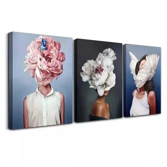 3pcs Vintage Abstract Canvas Wall Art Set Canvas Framed 50x70cm - High Quality Print 100% Australian Made Wall Canvas Ready to Hang
