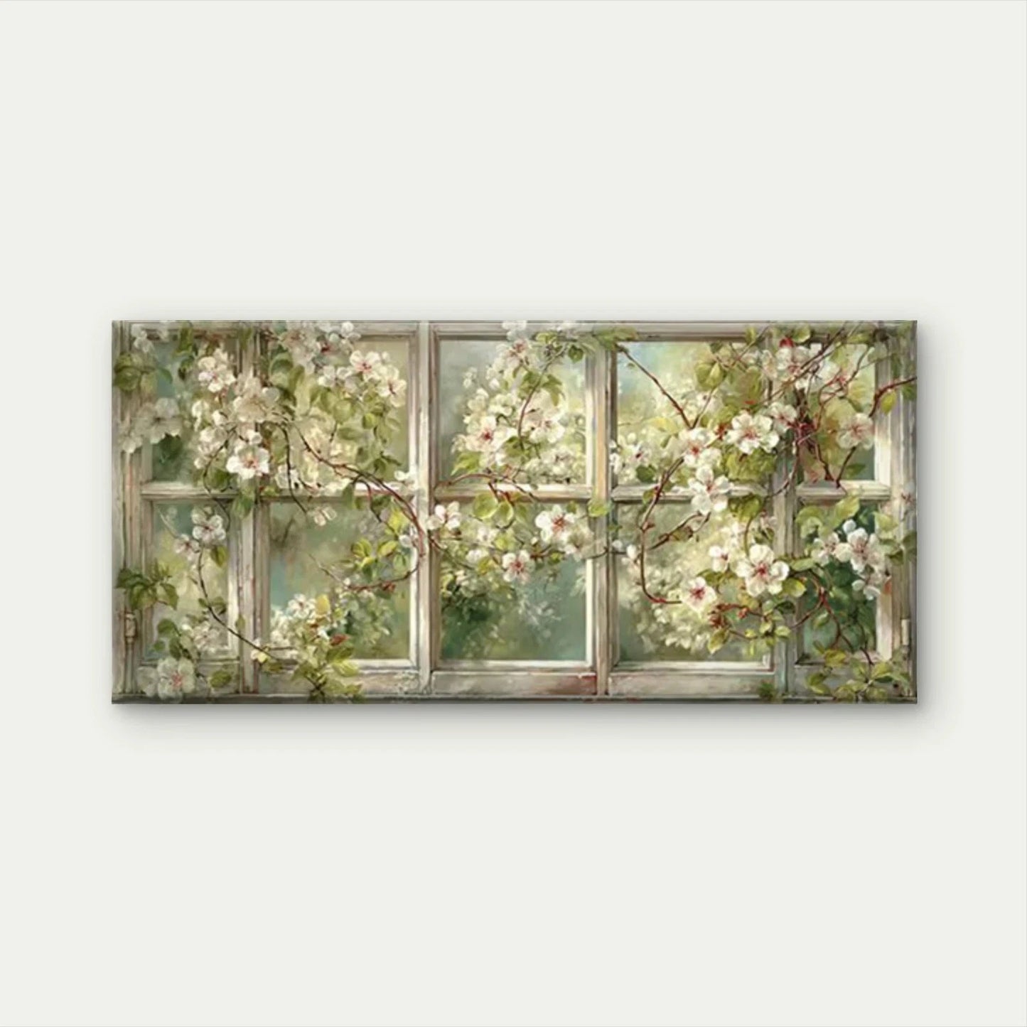 Floral &with Blooming Vines Wall Art Canvas Office Home Room Framed 120x60cm