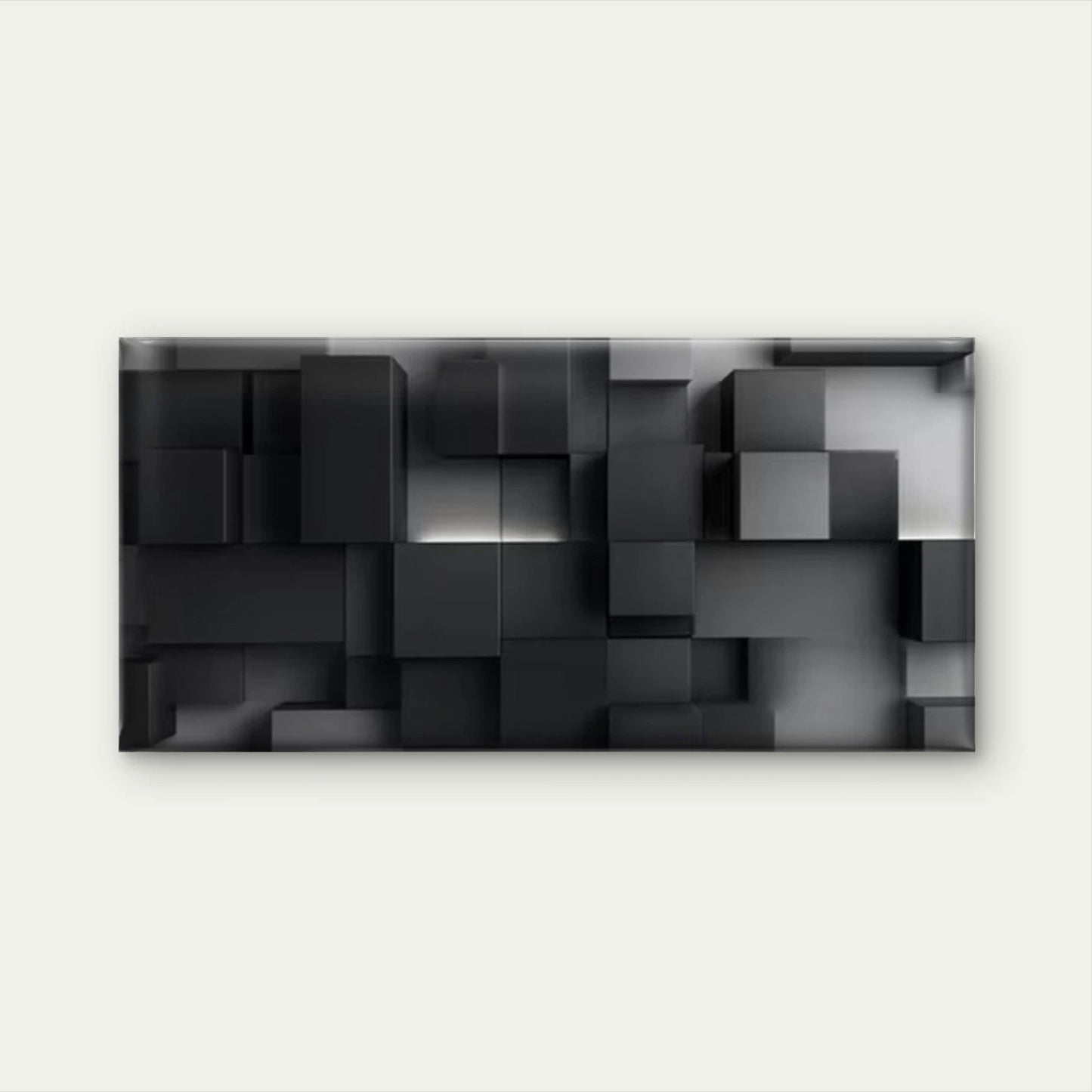 Geometric Abstract Monochrome Wall Art Canvas Office Home Room Framed 120x60cm