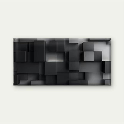 Geometric Abstract Monochrome Wall Art Canvas Office Home Room Framed 120x60cm
