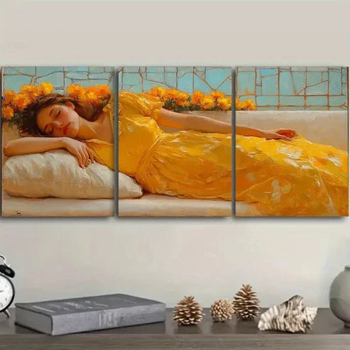 3pcs Luxurious Plastic Wall Art Set Canvas Unframed – High Quality Print 100% Australian Made Wall Canvas - Bella Home Decor