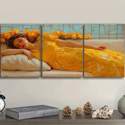 3pcs Luxurious Plastic Wall Art Set Canvas Unframed – High Quality Print 100% Australian Made Wall Canvas - Bella Home Decor