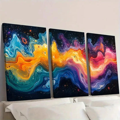 3pcs Colorful Psychedelic Abstract Giclee BB Wall Art Set Canvas Framed 40x60cm - High Quality Print 100% Australian Made Wall Canvas Ready to Hang - Bella Home Decor