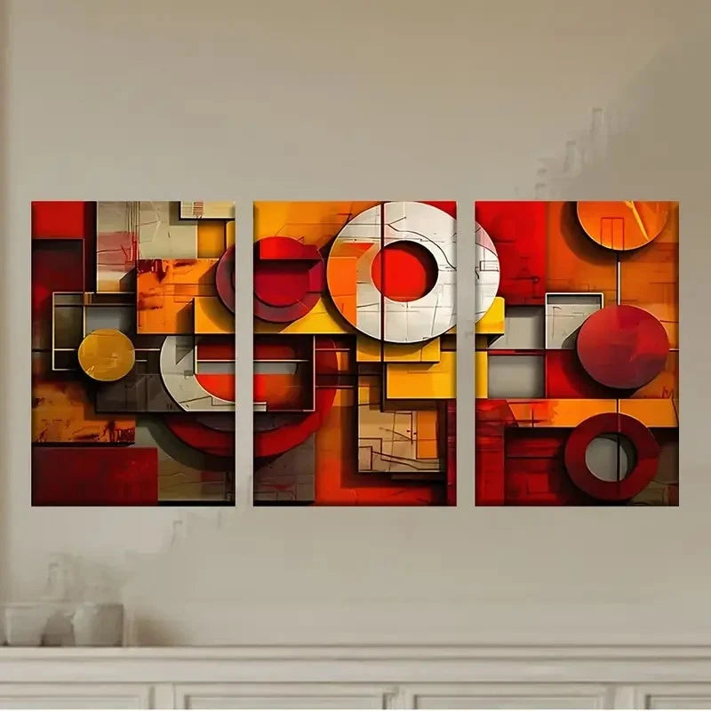 3pcs abstract art wallpapers Wall Art Set Canvas Framed 50x70cm - High Quality Print 100% Australian Made Wall Canvas Ready to Hang - Bella Home Decor