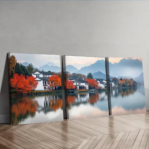 3pcs Jiangnan, ancient town Wall Art Set Canvas Unframed - High Quality Print 100% Australian Made Wall Canvas