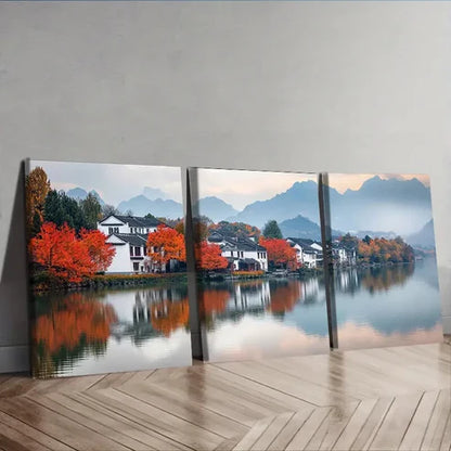 3pcs Jiangnan, ancient town Wall Art Set Canvas Unframed - High Quality Print 100% Australian Made Wall Canvas