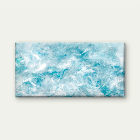 Smoke Texture Blue Abstract Wall Art Canvas Office Home Room Framed 120x60cm