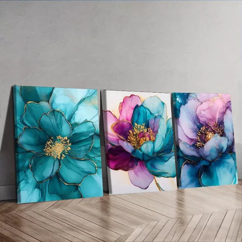 3 PCS African Mask Art Deco Floral Wall Art Set Canvas Unframed - High Quality Print 100% Australian Made Wall Canvas