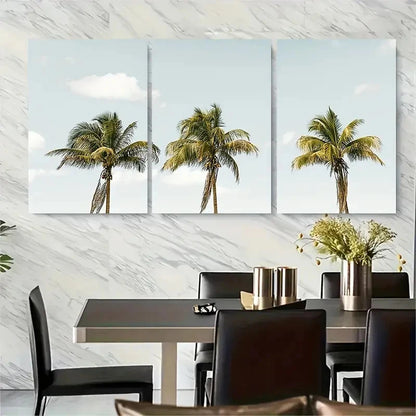 3pcs Serene Sky & Ocean View Metal Print Ready to Hang Art