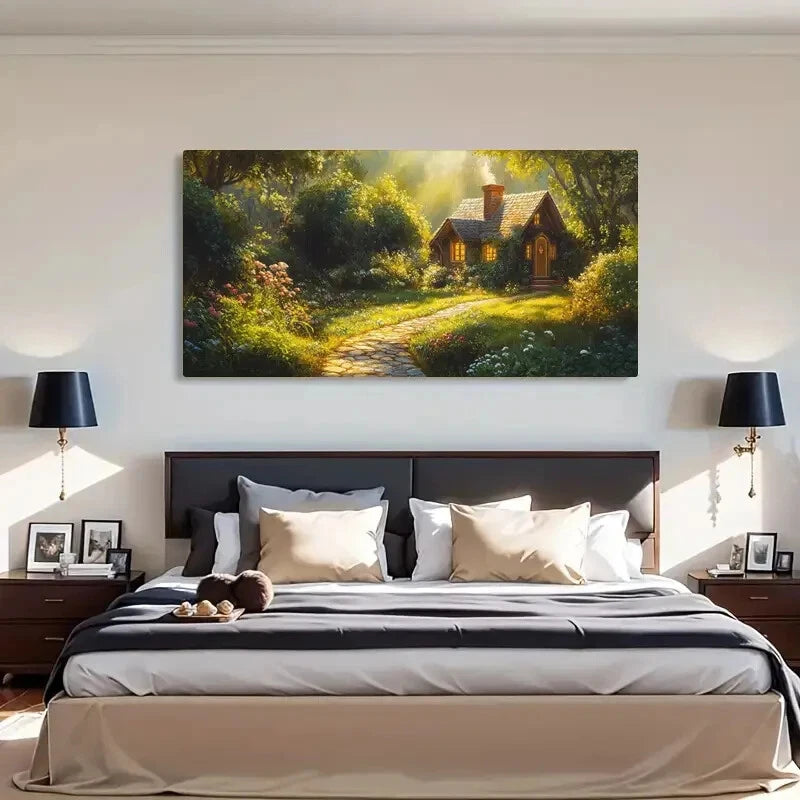 Nature Room Aesthetic Peaceful Wall Art Canvas Office Home Room Framed 120x60cm - Bella Home Decor