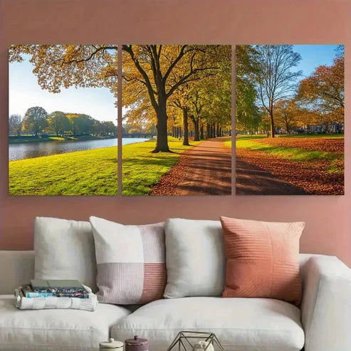 3pcs Haarlem Travel Kenaupark Netherland Scene Wall Art Canvas Unframed - High Quality Print 100% Australian Made Wall Canvas