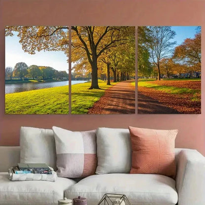3pcs Haarlem Travel Kenaupark Netherland Scene Wall Art Canvas Unframed - High Quality Print 100% Australian Made Wall Canvas