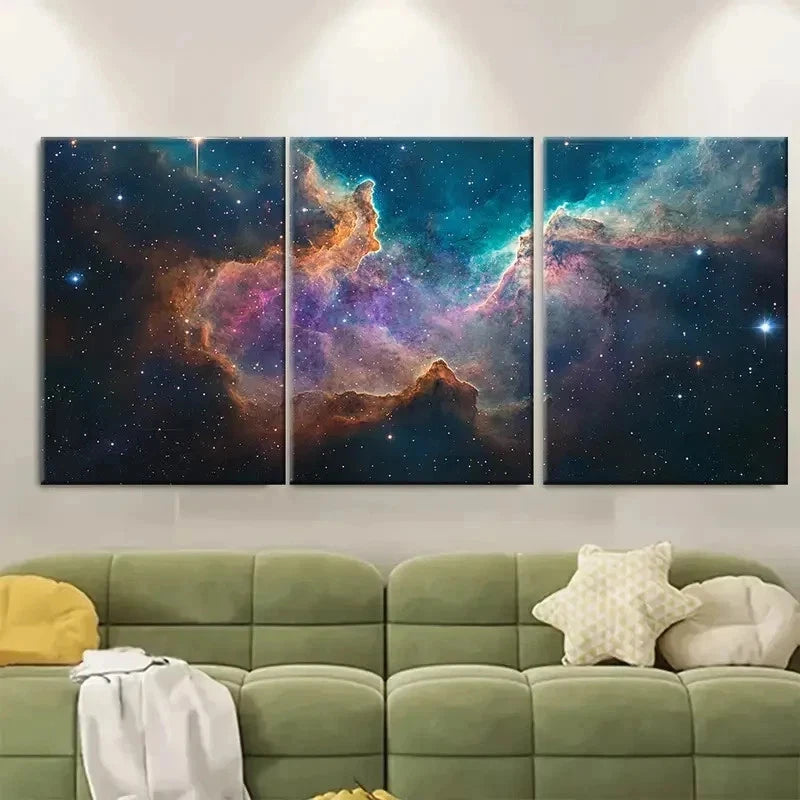 3pcs Carina Nebula Decor RO  Wall Art Set Canvas Framed 50x70cm - High Quality Print 100% Australian Made Wall Canvas Ready to Hang - Bella Home Decor