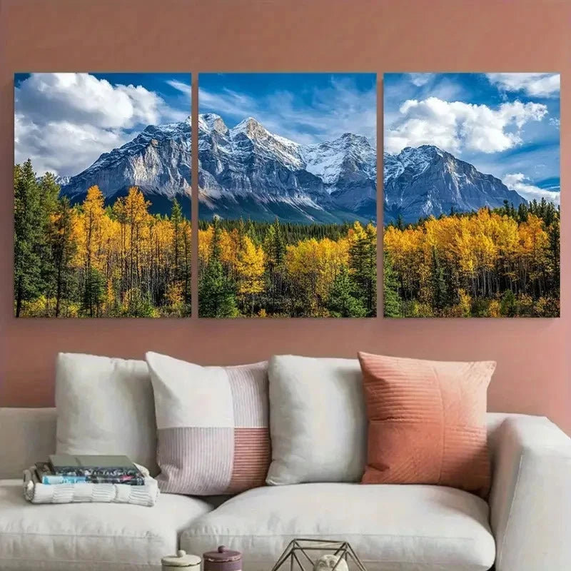 3pcs Banff National Park Alberta Canada Travel Wall Art Set Canvas Framed 60x90cm - High Quality Print 100% Australian Made Wall Canvas Ready to Hang - Bella Home Decor