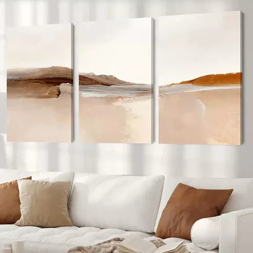 3pcs Ocean Wave Abstract Artwork Wall Art Canvas Unframed - High Quality Print 100% Australian Made Wall Canvas