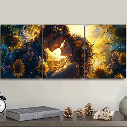 3pcs An Adorable Couple in Love Wall Art Set Canvas Unframed – High Quality Print 100% Australian Made Wall Canvas - Bella Home Decor