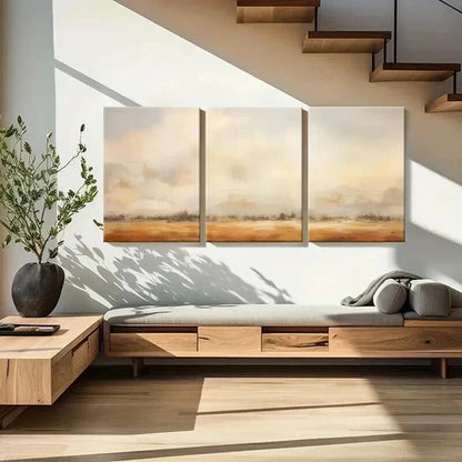 3pcs Desert Landscape Abstract Design Wall Art Set Canvas Unframed - High Quality Print 100% Australian Made Wall Canvas - Bella Home Decor