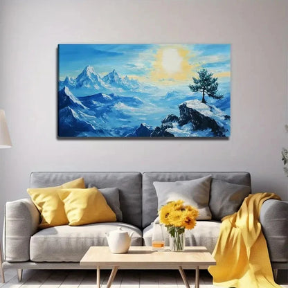 Tree Bright Sun Nature Wall Art Canvas Office Home Room Framed 120x60cm