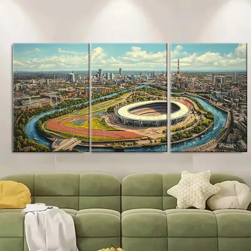 3pcs London Olympic Park Stadium Metal Print Ready to Hang Art