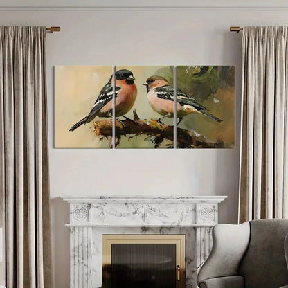 3pcs Birds Perched On Branch Nature Inspired Metal Print Ready to Hang Art - Bella Home Decor