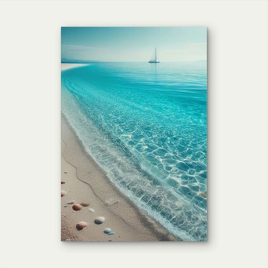 Sailor's Paradise Beach Scene Metal Print Ready to Hang