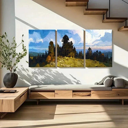3pcs Forest Vintage Aesthetic Art Retro Wall Art Set Canvas Framed 60x90cm - High Quality Print 100% Australian Made Wall Canvas Ready to Hang - Bella Home Decor