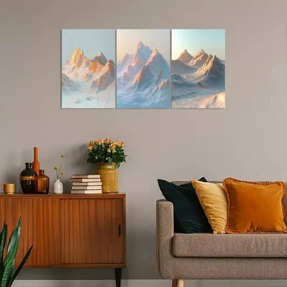 3pcs Dawn Depicting The Outline of Mo Vintage Metal Print Ready to Hang Art - Bella Home Decor