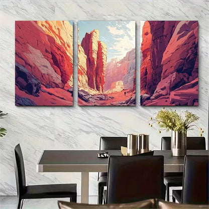 3pcs Petra Travel Adventure Aesthetic Metal Print Ready to Hang Art