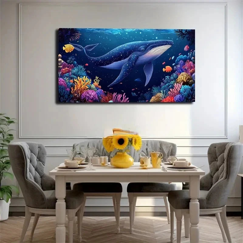 Vibrant Underwater Colorful Wall Art Canvas Office Home Room Framed 120x60cm