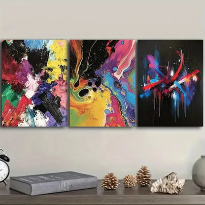 3pcs color splashes  Wall Art Set Canvas Unframed - High Quality Print 100% Australian Made Wall Canvas - Bella Home Decor