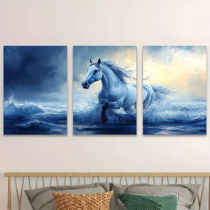 3pcs Stunning Horse Art Animal Lovers Deco   Wall Art Set Canvas Framed 40x60cm - High Quality Print 100% Australian Made Wall Canvas Ready to Hang