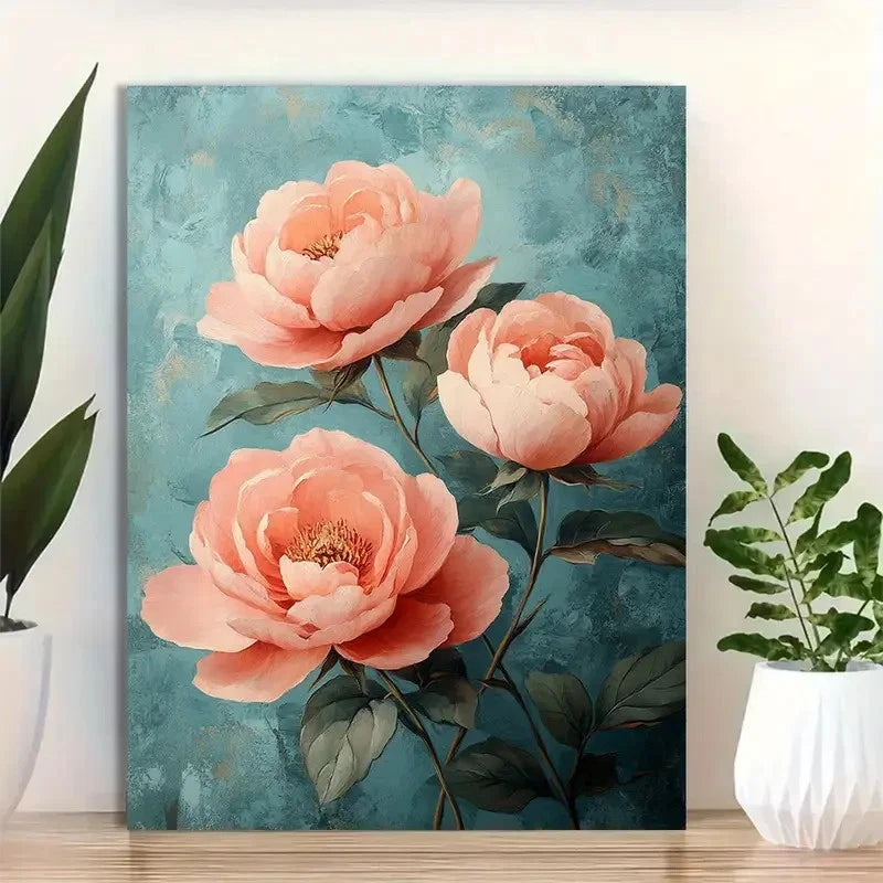 Beautiful Soft Botanical Floral Oil Painting 40x60cm Metal Print Ready to Hang - Bella Home Decor