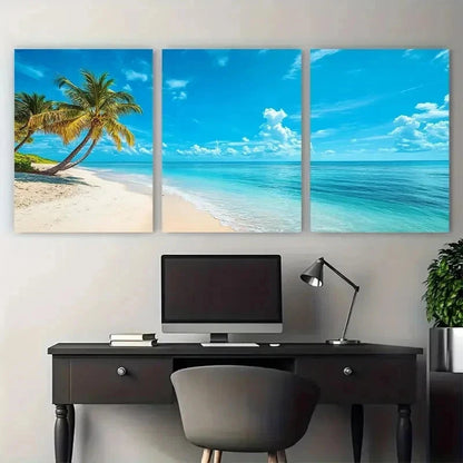 3pcs Florida Sunshine State Beach Perfect Wall Art Set Canvas Framed 40x60cm - High Quality Print 100% Australian Made Wall Canvas Ready to Hang