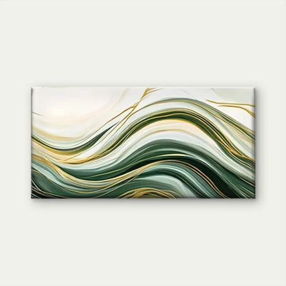 Green & Yellow Swirls Gradient Wall Art Canvas Office Home Room Framed 120x60cm