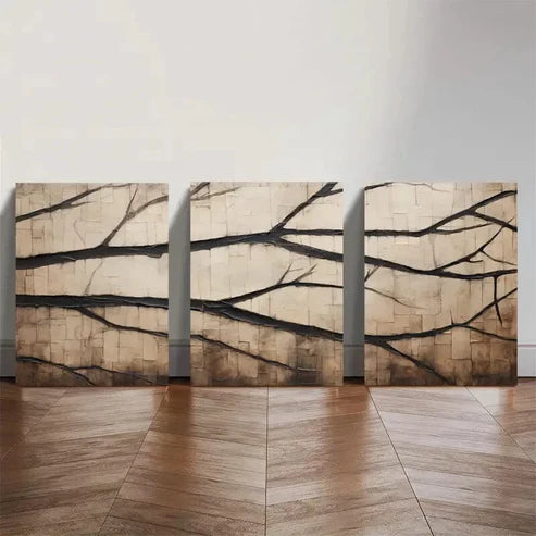 3pcs Modern Rustic Tree Branch Wall Art Set Canvas Unframed - High Quality Print 100% Australian Made Wall Canvas