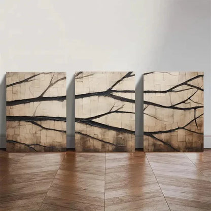 3pcs Modern Rustic Tree Branch Wall Art Set Canvas Unframed - High Quality Print 100% Australian Made Wall Canvas