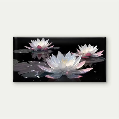 Enchanting Elegant Lotus Flower Wall Art Canvas Office Home Room Framed 120x60cm
